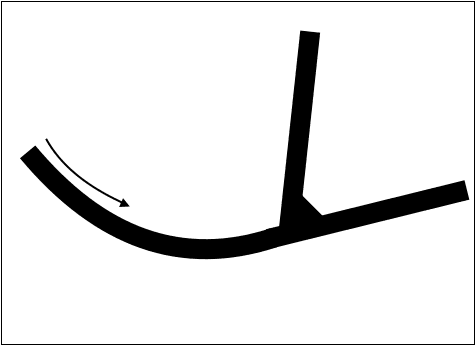 Shows a Y-shaped path that requires a decision about whether the Finch should go left or right when the path branches.